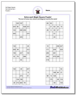 5x5 Magic Square Non-Normal Set 2 /puzzles/magic-square.html Worksheet