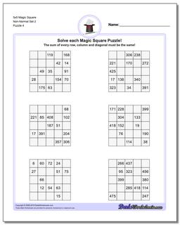5x5 Magic Square Non-Normal Set 2 Worksheet