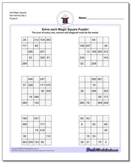 5x5 Magic Square Non-Normal Set 2 Worksheet