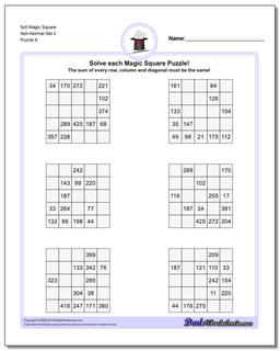 5x5 Magic Square Non-Normal Set 2 Worksheet