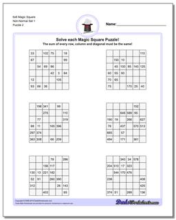 6x6 Magic Square Non-Normal Set 1 /puzzles/magic-square.html Worksheet