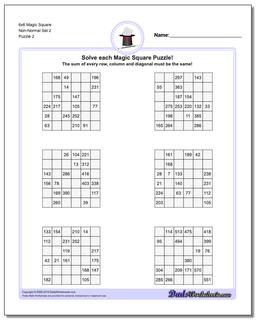 6x6 Magic Square Non-Normal Set 2 /puzzles/magic-square.html Worksheet