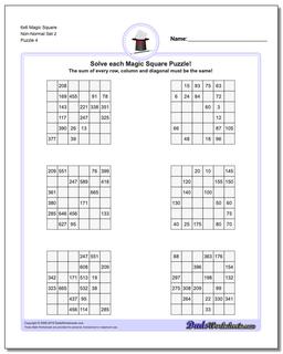 6x6 Magic Square Non-Normal Set 2 Worksheet