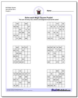 6x6 Magic Square Non-Normal Set 2 /puzzles/magic-square.html Worksheet