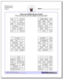 6x6 Magic Square Non-Normal Set 2 Worksheet