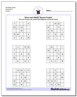 6x6 Magic Square Normal Set 2 /puzzles/magic-square.html Worksheet