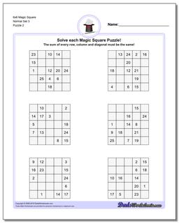 6x6 Magic Square Normal Set 3 /puzzles/magic-square.html Worksheet
