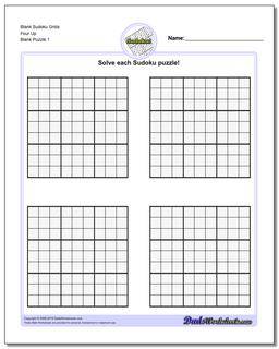 Blank 4×4 Sudoku Grid – Free Printable