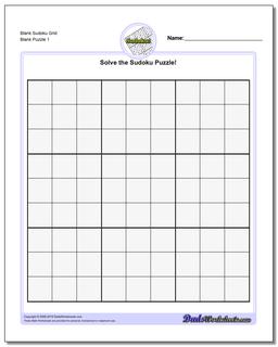 Blank Sudoku Chart