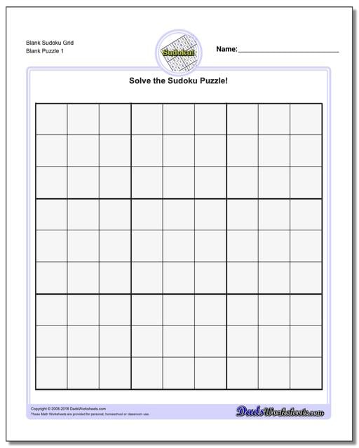 Blank Sudoku Chart