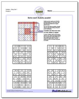 Free Printable Easy Sudoku with the Answer #1181