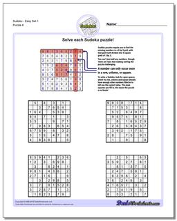 SudokuEasy Set 1 Worksheet