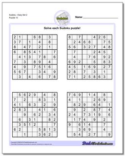 SudokuEasy Set 2 Worksheet