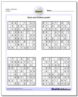 SudokuEasy Set 2 Worksheet