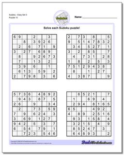 SudokuEasy Set 3 Worksheet