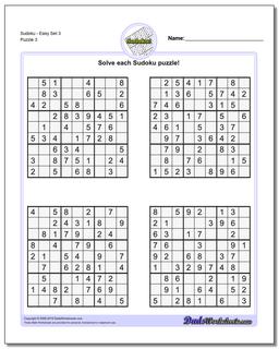 SudokuEasy Set 3 Worksheet