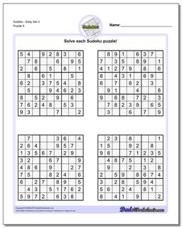 SudokuEasy Set 3 Worksheet