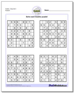 SudokuEasy Set 3 Worksheet