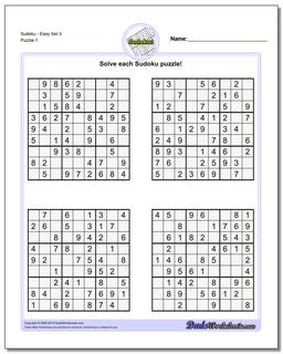 SudokuEasy Set 3 Worksheet