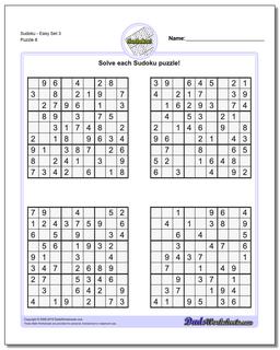 SudokuEasy Set 3 Worksheet