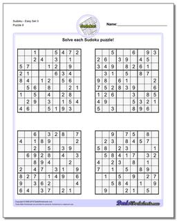 SudokuEasy Set 3 Worksheet