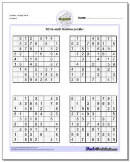 SudokuEasy Set 4 /puzzles/sudoku.html Worksheet