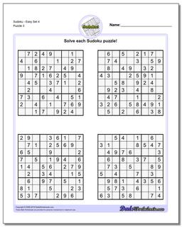 SudokuEasy Set 4 Worksheet