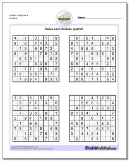 SudokuEasy Set 4 Worksheet