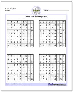 SudokuEasy Set 4 Worksheet