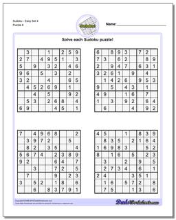 SudokuEasy Set 4 Worksheet