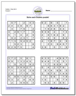 SudokuEasy Set 4 Worksheet