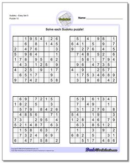 SudokuEasy Set 5 Worksheet