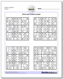 SudokuEasy Set 5 Worksheet