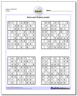 SudokuEasy Set 5 Worksheet