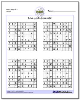 SudokuEasy Set 5 Worksheet