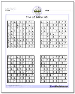 SudokuEasy Set 5 Worksheet