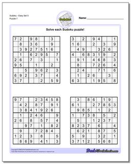 SudokuEasy Set 5 Worksheet