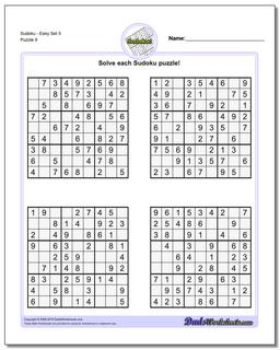 SudokuEasy Set 5 Worksheet