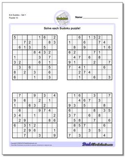 Evil SudokuSet 1 Worksheet