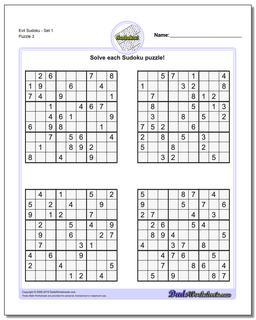 Evil SudokuSet 1 Worksheet