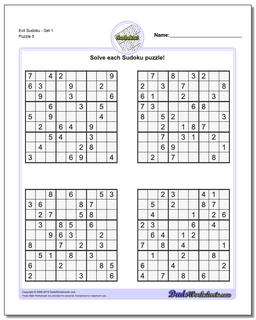 Evil SudokuSet 1 Worksheet