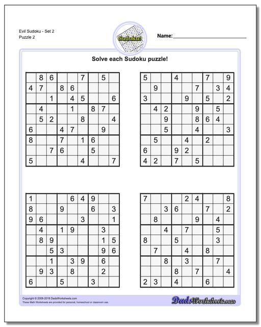 Sudoku Evil Printable Customize And Print
