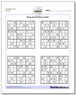 Evil SudokuSet 2 Worksheet