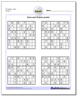 Evil SudokuSet 2 Worksheet