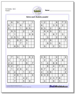 Evil SudokuSet 2 Worksheet