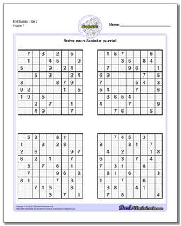 Evil SudokuSet 2 Worksheet