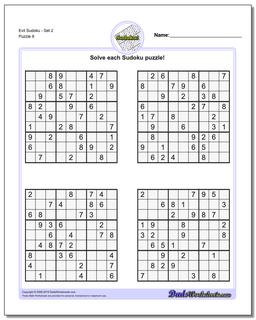 Evil SudokuSet 2 Worksheet