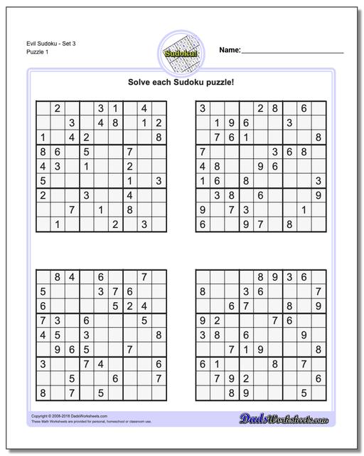 sudoku evil