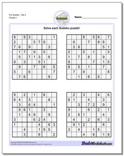 Evil SudokuSet 3 Worksheet