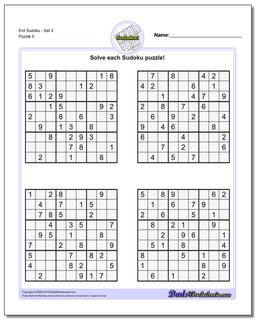 Evil SudokuSet 3 Worksheet